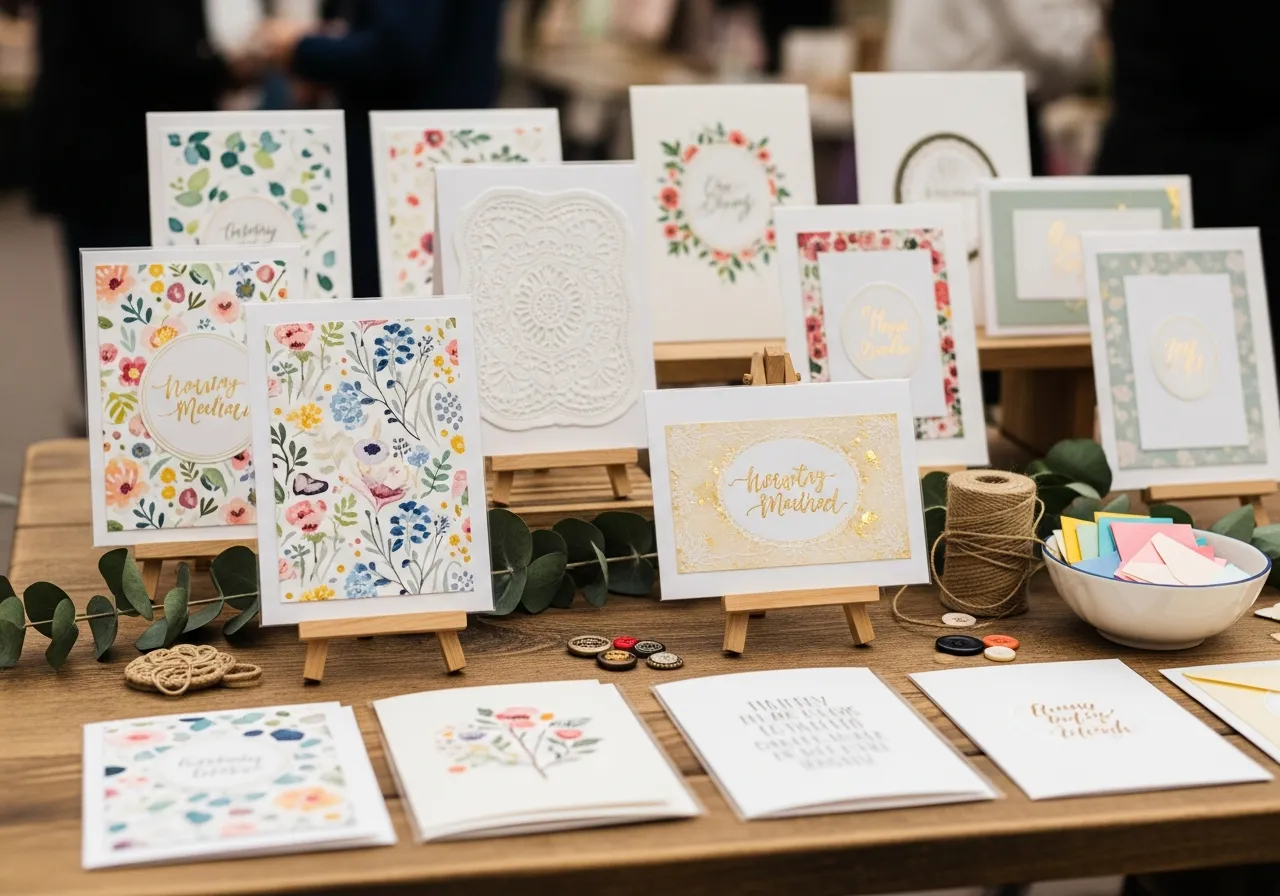 Handmade greeting cards display